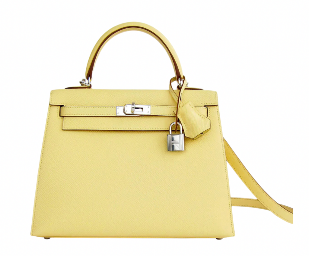 Hermès Jaune Kelly 25 cm in Epsom Leather  with Palladium Hardware
