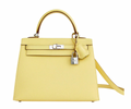 Hermès Jaune Kelly 25 cm in Epsom Leather  with Palladium Hardware
