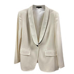 Escada Ivory Tailored Jacket with Contrast Collar