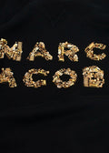 Marc Jacobs Black & Gold Beaded Logo Sweatshirt