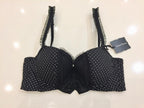 Chantal Thomass Fine Polka Dot Padded Half Cup Bra & Thong Set
