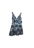 Black & White Metallic Brocade Mini Dress