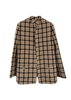 Gucci Brown Checked Tweed Jacket
