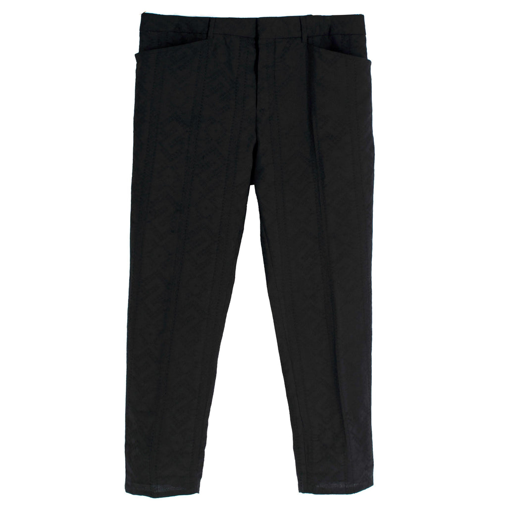 Saint Laurent Black Jacquard Tailored Trousers