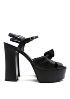 Saint Laurent Black Leather 'Bianca' Platform Heels