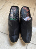 Paul Smith Black Silk Jute Wedge Mules