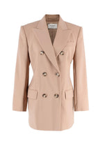 Sportmax Beige Double Breasted Wool Blazer