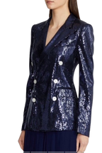 Ralph Lauren Collection Blue Sequin Camden Blazer