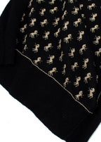 Chloe Black Gold Horse Turtleneck Sweater
