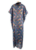 Hermes Blue Patterned En Roue Libre Beach Caftan Dress