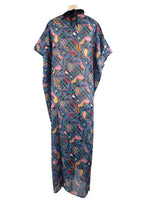 Hermes Blue Patterned En Roue Libre Beach Caftan Dress