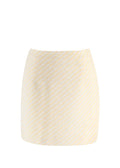 Alessandra Rich Yellow Striped Tweed Mini Skirt