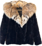 Bespoke Lightweight Black Mink /Bobcat Hooded Jacket