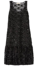Michael Micahel Kors embellished black tulle mini dress