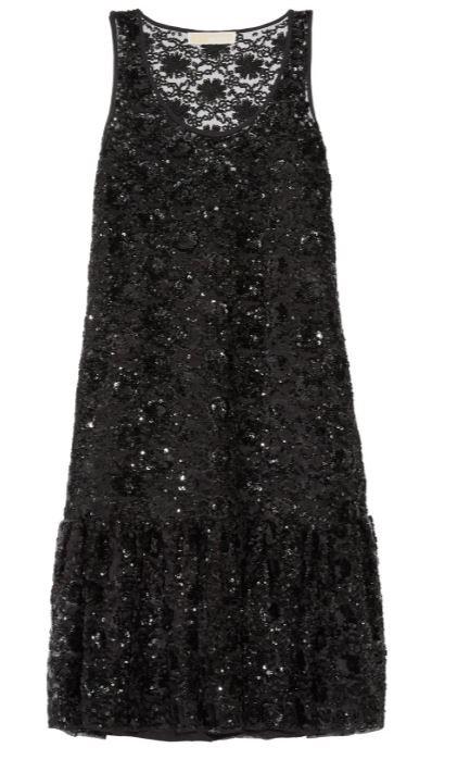 Michael Micahel Kors embellished black tulle mini dress