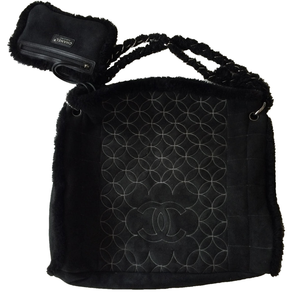 Chanel black suede bag