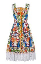 Dolce & Gabbana Majoilca Print Midi Dress