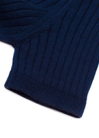 Courreges Royal Blue Ribbed Short Sleeve Basic Tee