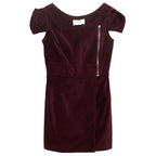 Eleven Paris Burgundy Velvet Zip Dress