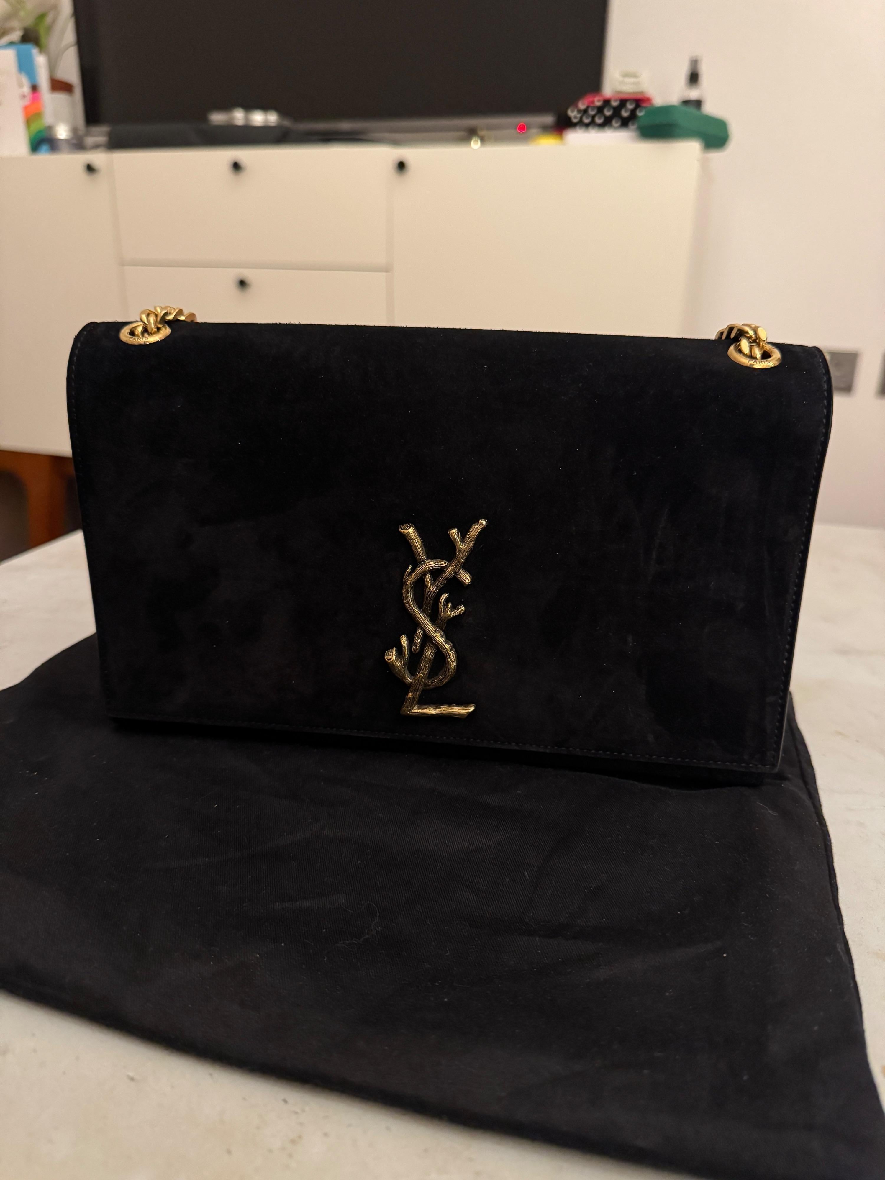 Saint Laurent Black Suede Kate Bag