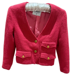 Chanel Cropped Pink Boucle Jacket