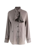 Dior Grey Polka Dot Silk Blouse