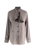 Dior Grey Polka Dot Silk Blouse
