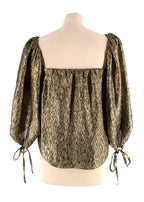 Saint Laurent Metallic Jacquard Silk Blouse