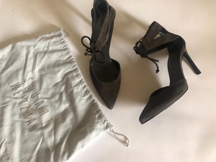 Stuart Weitzman Suede Lace-Up Sandals