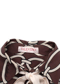 Valentino Brown Chain Print Silk Shirt