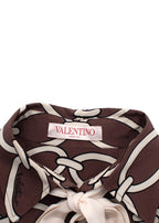 Valentino Brown Chain Print Silk Shirt