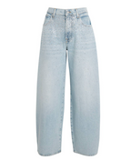 7 For All Mankind Navy Crystal Bonnie Wide-Leg Barrel Jeans