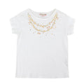 Bonpoint White Cotton Necklace & Strass Print T-shirt