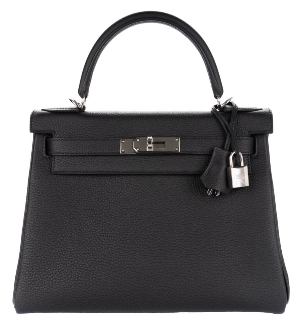 Hermès Kelly 28 Togo Noir Palladium Hardware