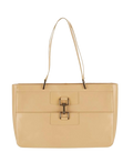Vintage Jackie Beige Patent Leather Shoulder Bag