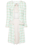Chanel Green Check Tweed Jacket and Skirt Suit