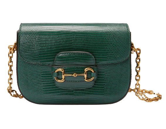 Gucci Emerald Green Horsebit 1955 Lizard Mini Bag
