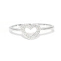Bespoke White Gold/Diamond Heart Ring Size 47