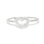 Bespoke White Gold/Diamond Heart Ring Size 47