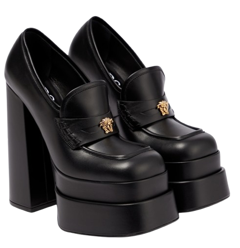 Versace Black Platform Loafers