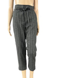 Brunello Cucinelli Grey Pinstripe Belted Trousers