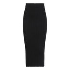 Isabel Benenato Black Stretch Midi Skirt