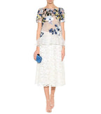 Erdem Blue Noelle Floral-embroidered Top