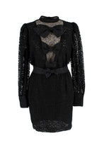 Alessandra Rich Black Lace Bow Mini Dress