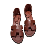 Hermes Rouge Leather Sandals