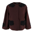 Dolce & Gabbana Chocolate Brown Jacket with Black Embroidery