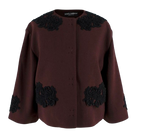 Dolce & Gabbana Chocolate Brown Jacket with Black Embroidery
