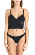 Stella McCartney Black Mesh Bralette and Brief Set