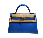 Hermes Rare Bleu Sapphire Mini Kelly II - Full set with receipt No CITES