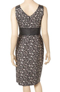 Laurel Cream, Brown & Black Graphic print pencil dress.